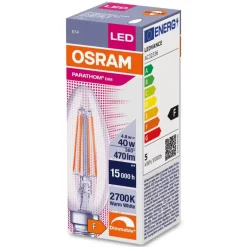 Ampoule LED Flamme Claire E14 4.8W Equivalence Halo 40W 2700K Dimmable