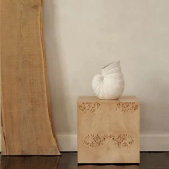 Burl Cube Side Table