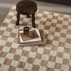 Check wool jute rugs