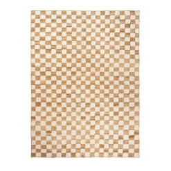 Check wool jute rugs