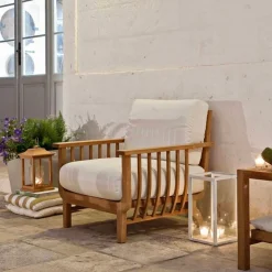 Fauteuil lounge Chelsea en teck