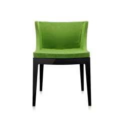 Fauteuil Mademoiselle damassé vert