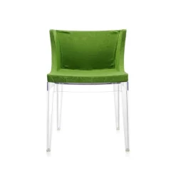 Fauteuil Mademoiselle damassé vert