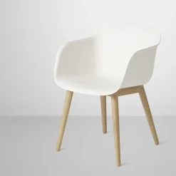 Fiber Armchair wood base - Blanc (Outlet)