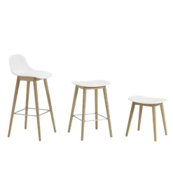 Fiber tabouret de bar - piètement bois