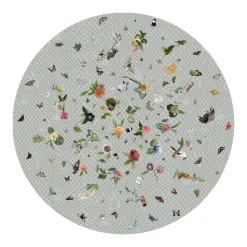 Garden of Eden Tapis Rond Gris