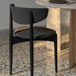 Herman Dining Chair - Bois - Rembourrée