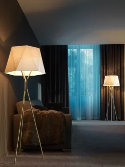 Lampadaire Solitaire XL - Laiton / Blanc (Outlet)