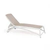 Lot de 2 Atlantico chaises longues empilables - Blanc / Tortora (Outlet)