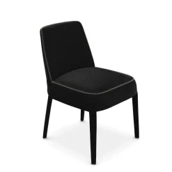 Lot de 2 chaises Febo - Sans Accoudoirs - 2804T - Tissu Ego Noir (Outlet)