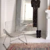 Metal wire lounge chair - Chrome - Avec coussin d'assise (Outlet)