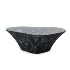 Oval marble look coffee table