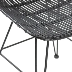 Rattan Chaise en rotin - Noir (Outlet)