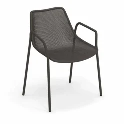 Round chaise avec accoudoirs (lot de 4)