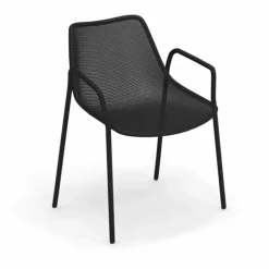 Round chaise avec accoudoirs