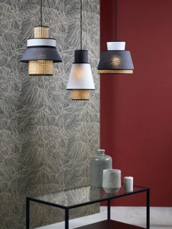 Singapour Suspension - Anthracite - Blanc