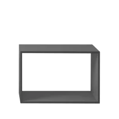 Stacked 2.0 étagère large - sans fond MDF placage gris foncé