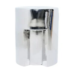 Stoneware table d'appoint chrome