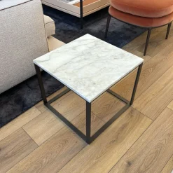 Table d'appoint Lithos - Marbre Blanc / Nickel Bronze (Outlet)