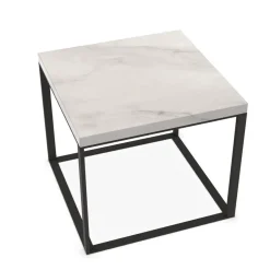Table d'appoint Lithos - Marbre Blanc / Nickel Bronze (Outlet)