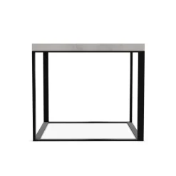 Table d'appoint Lithos - Marbre Blanc / Chrome noir (Outlet)