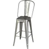 Tabouret H75 grand dossier - brut verni brillant