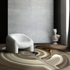 Tapis Liquid Layers rond