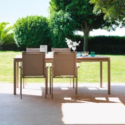 Timber table à manger extensible 156/214