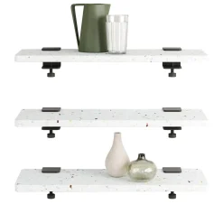 Trio étagères murales plastique recyclé Blanc Venezia