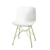 Troy Chaise - Pieds fils d'acier - Blanc / Or (Outlet)