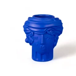 Vase terre cuite bleu